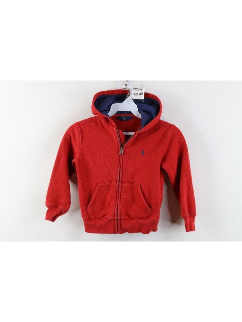 Vintage Ralph Lauren Boys Girls Toddler 4 4T Full Zip Hoodie Sweatshirt Red